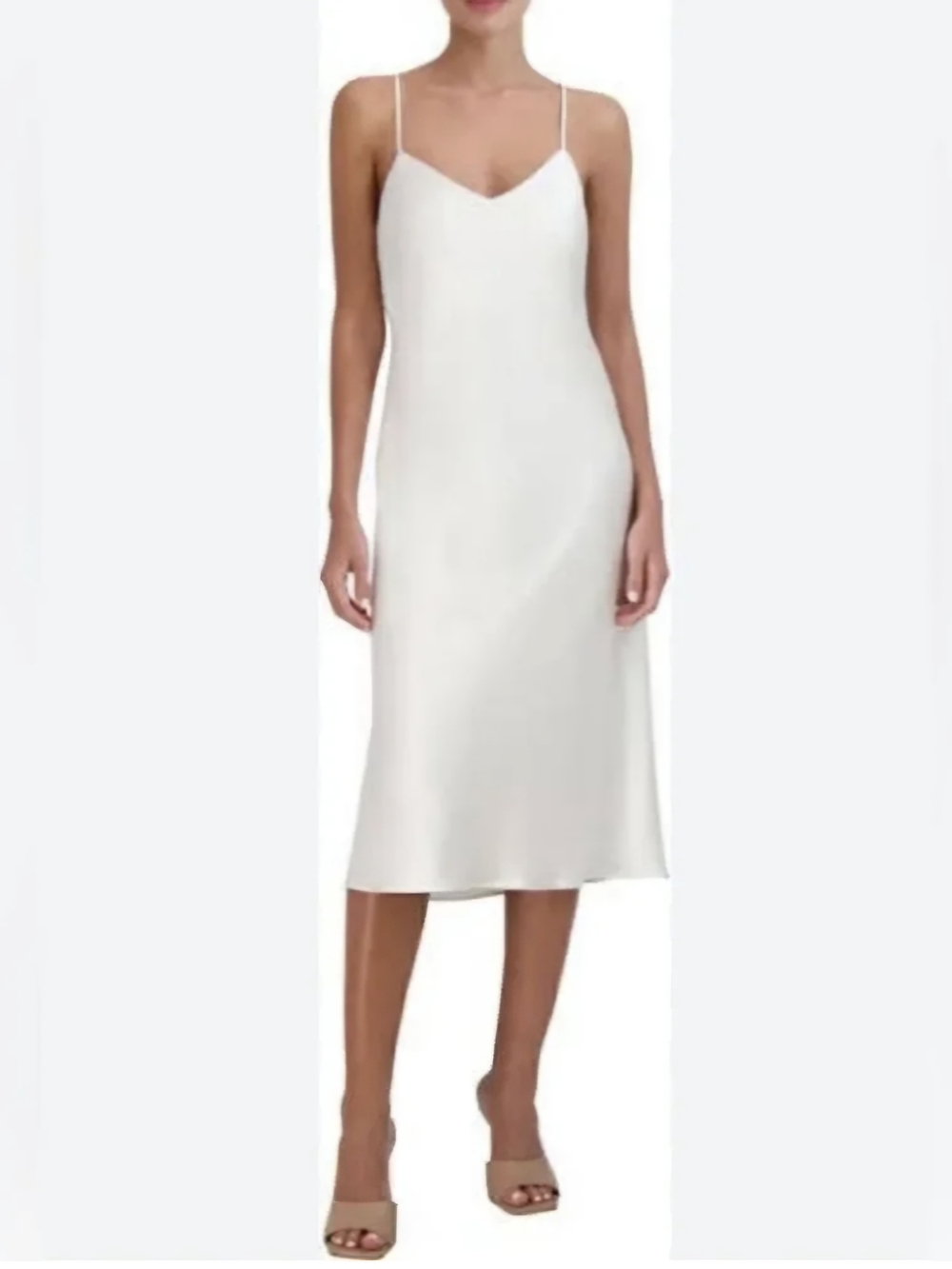 BCBGMaxAzria 2008 RUNWAY Ivory Satin Slip Dress Sz M